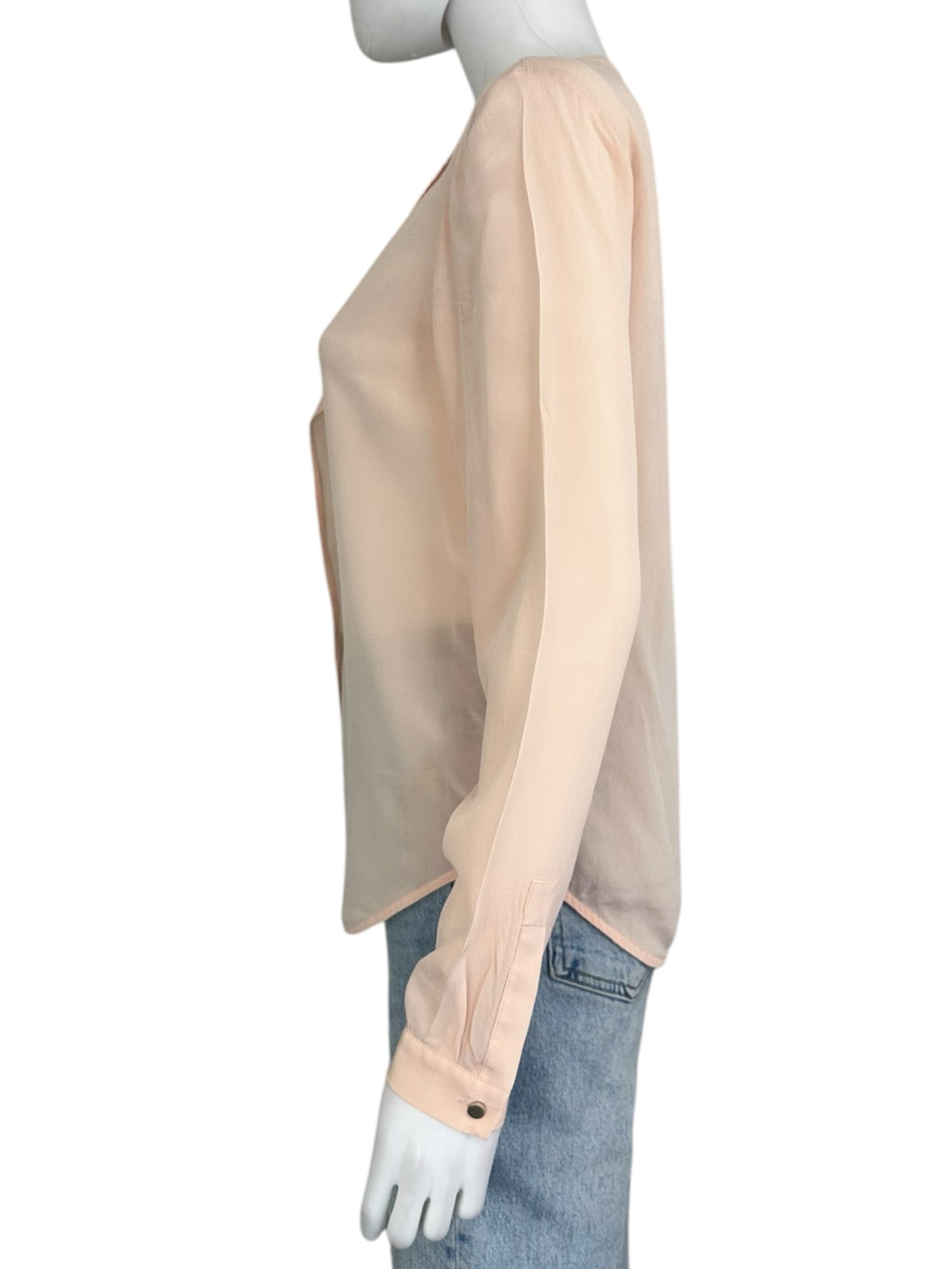 Ann Taylor 100% Silk Pink Blouse Size XS