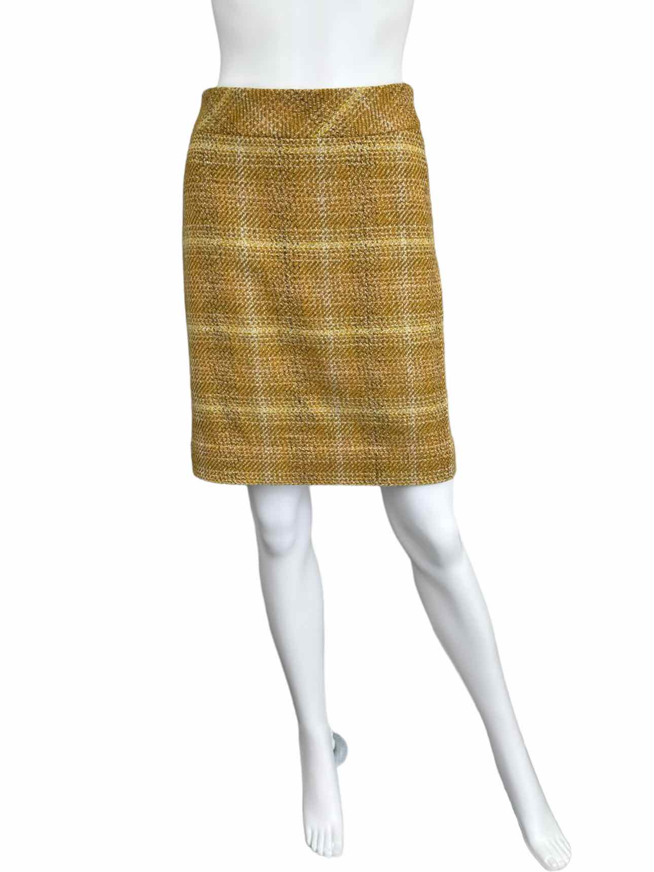 J. Crew Yellow Wool Blend Tweed Mini Skirt Size 0