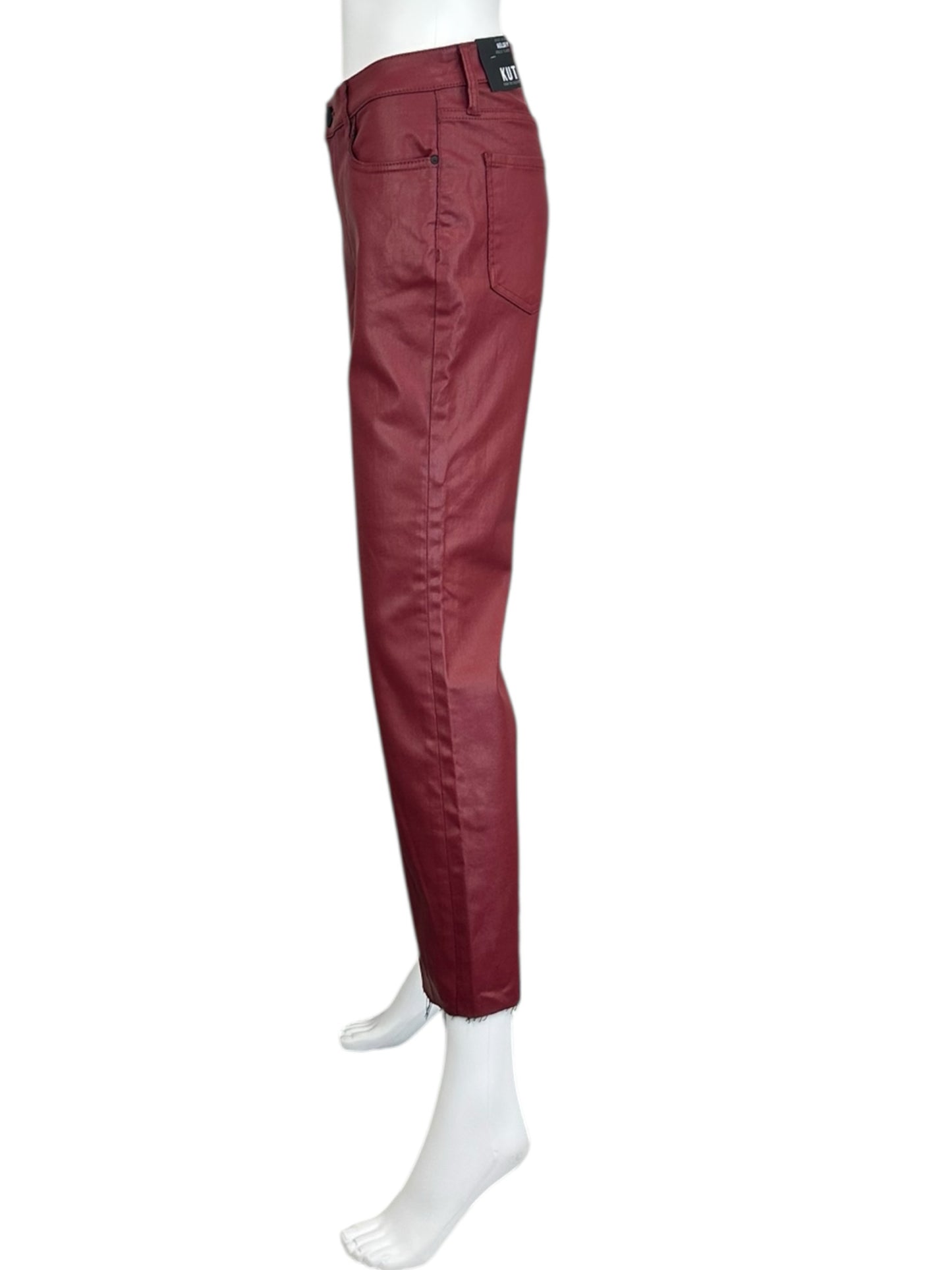 KUT from the Kloth NWT Burgundy Coated Kelsey Crop Boot Jeans Size 6