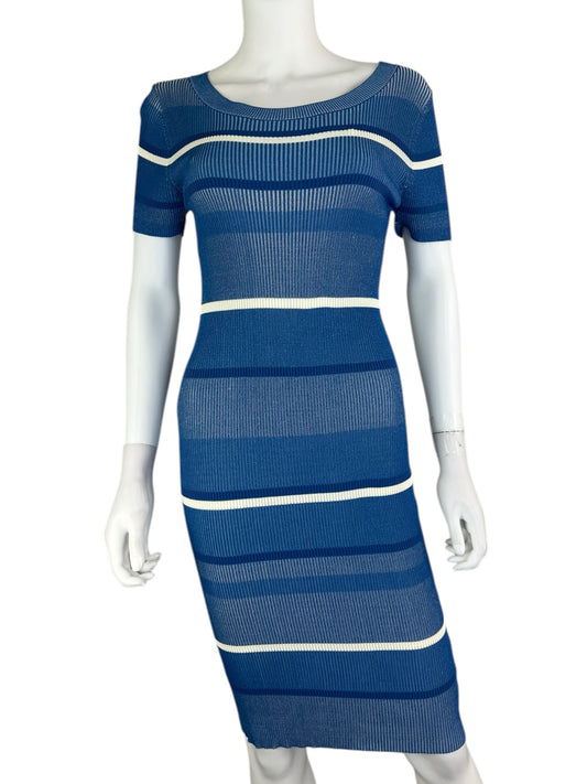 Guess Blue Striped Knit Dress Size L