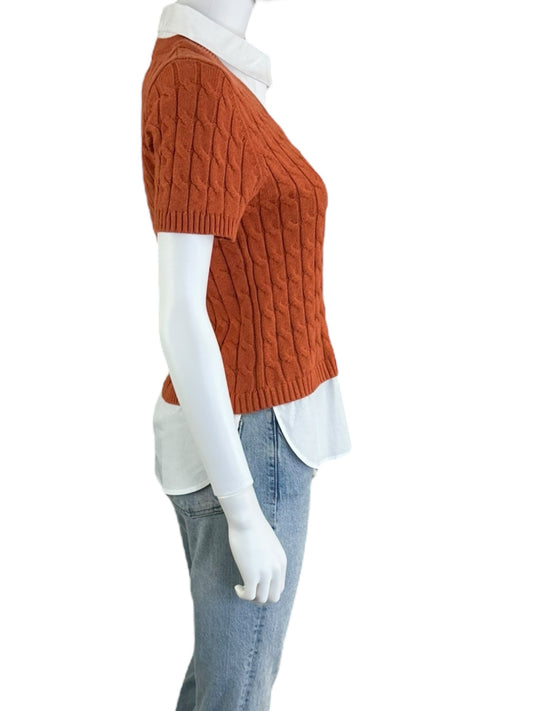 j. society Orange Cable Knit Sweater Size S