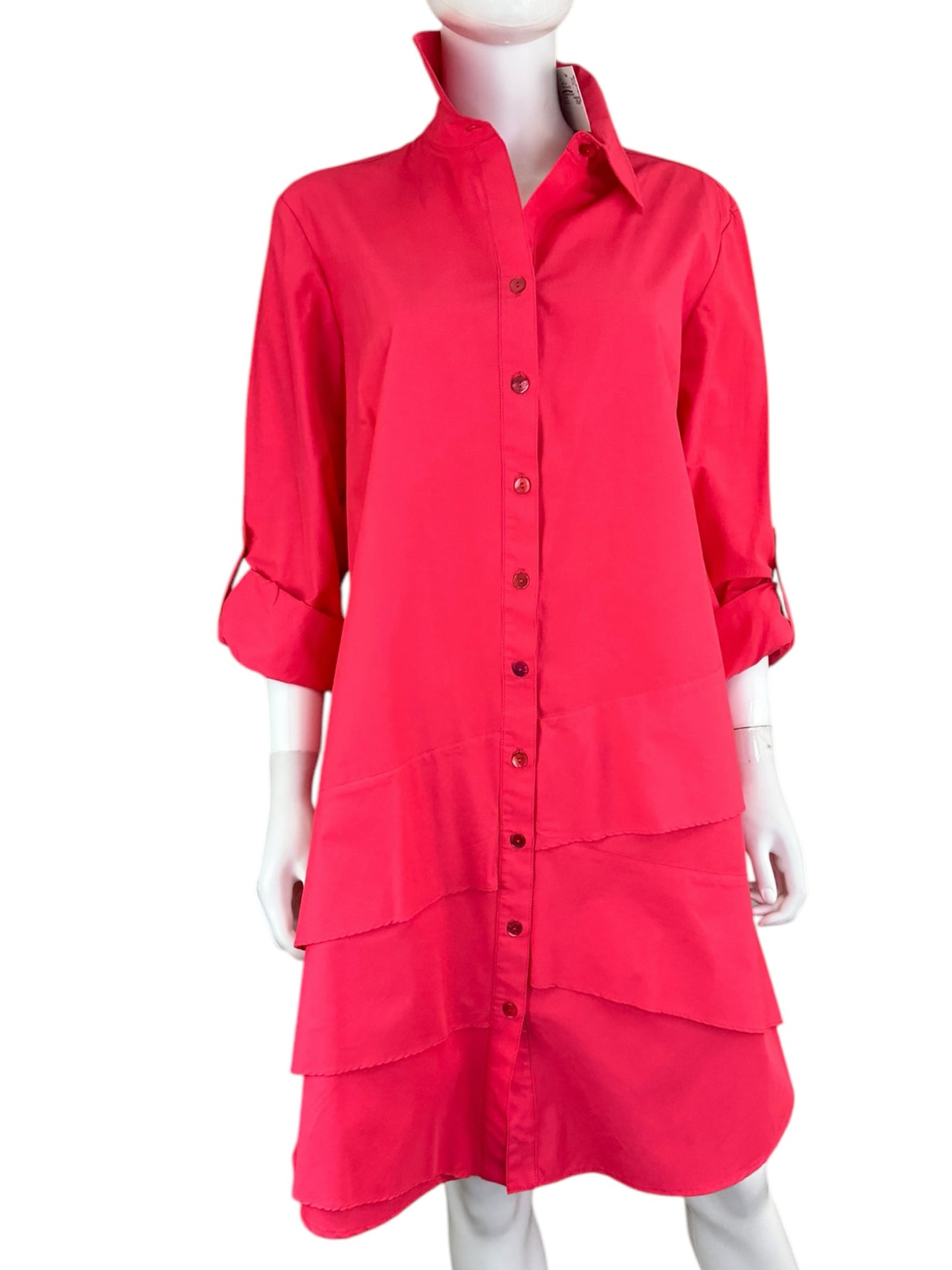 finley Pink Button Dress Size L
