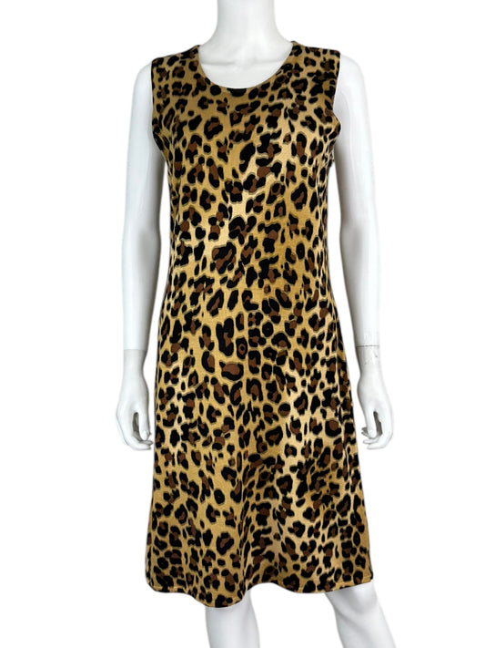 Calvin Klein Brown Animal Print Dress Size L
