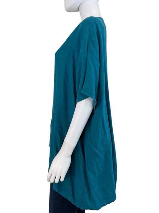 bryn Walker Teal 100% Linen Tunic Size XL