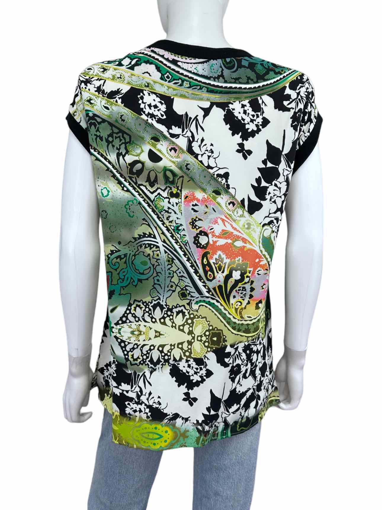 ETRO Green Paisley Print Popover Top Size 42