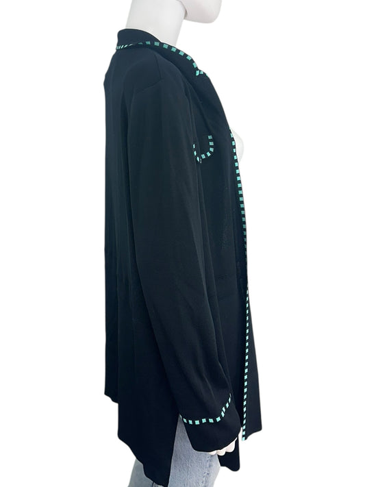 MING WANG Black Knit Jacket Size L