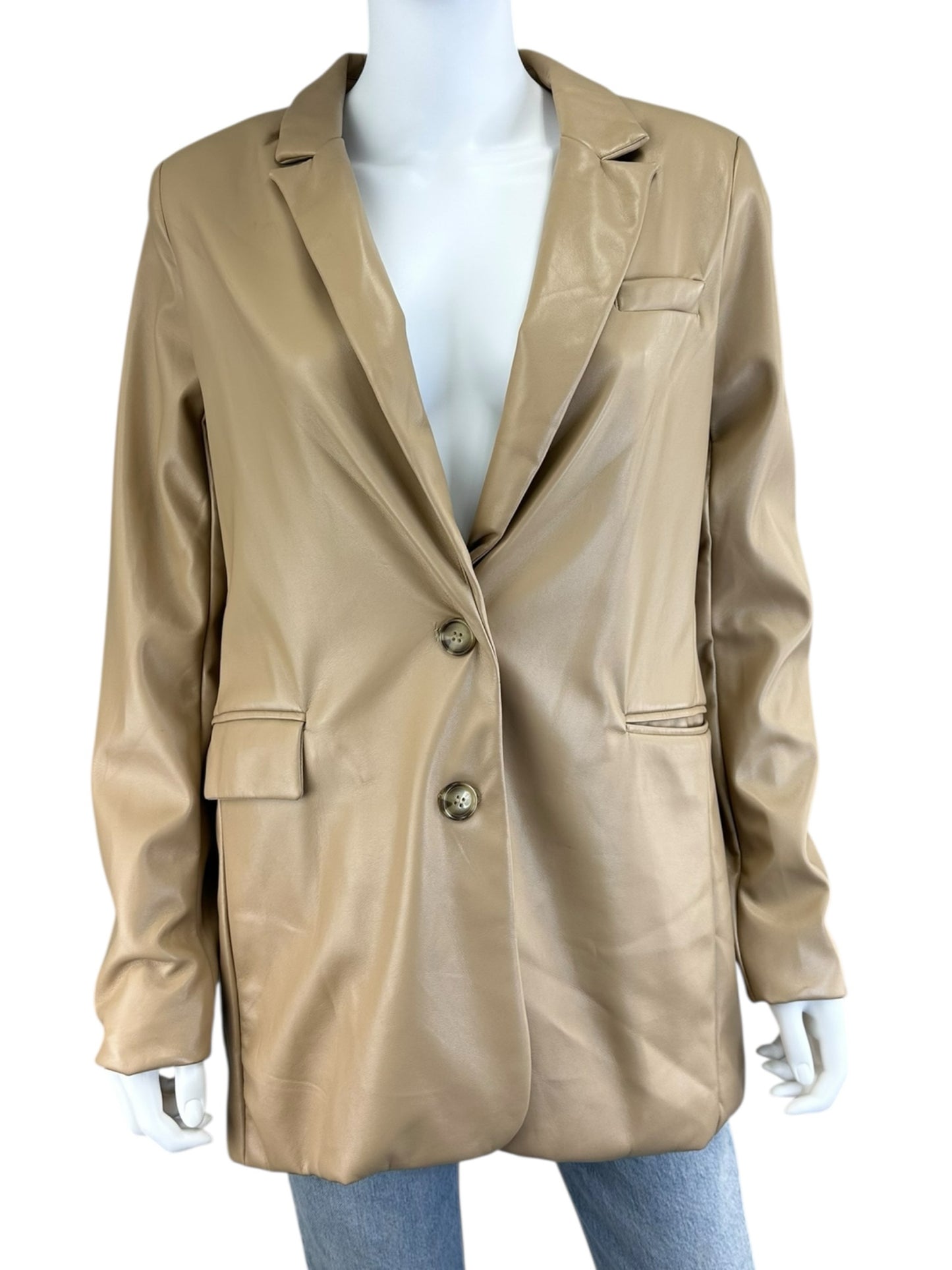 joie NWT Tan Vegan Leather Blazer M