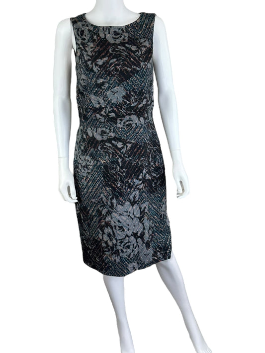 ANTONIO MELANI Navy Floral Midi Dress Size 8