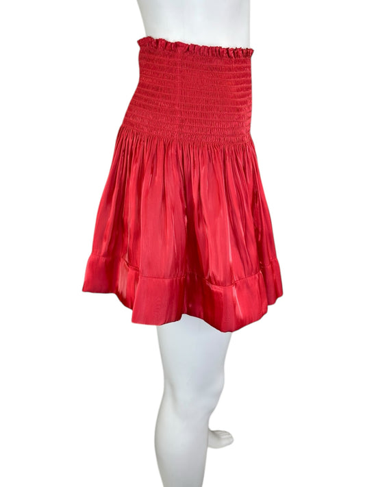 KOCH Red Satin High Waisted Shorts Size S