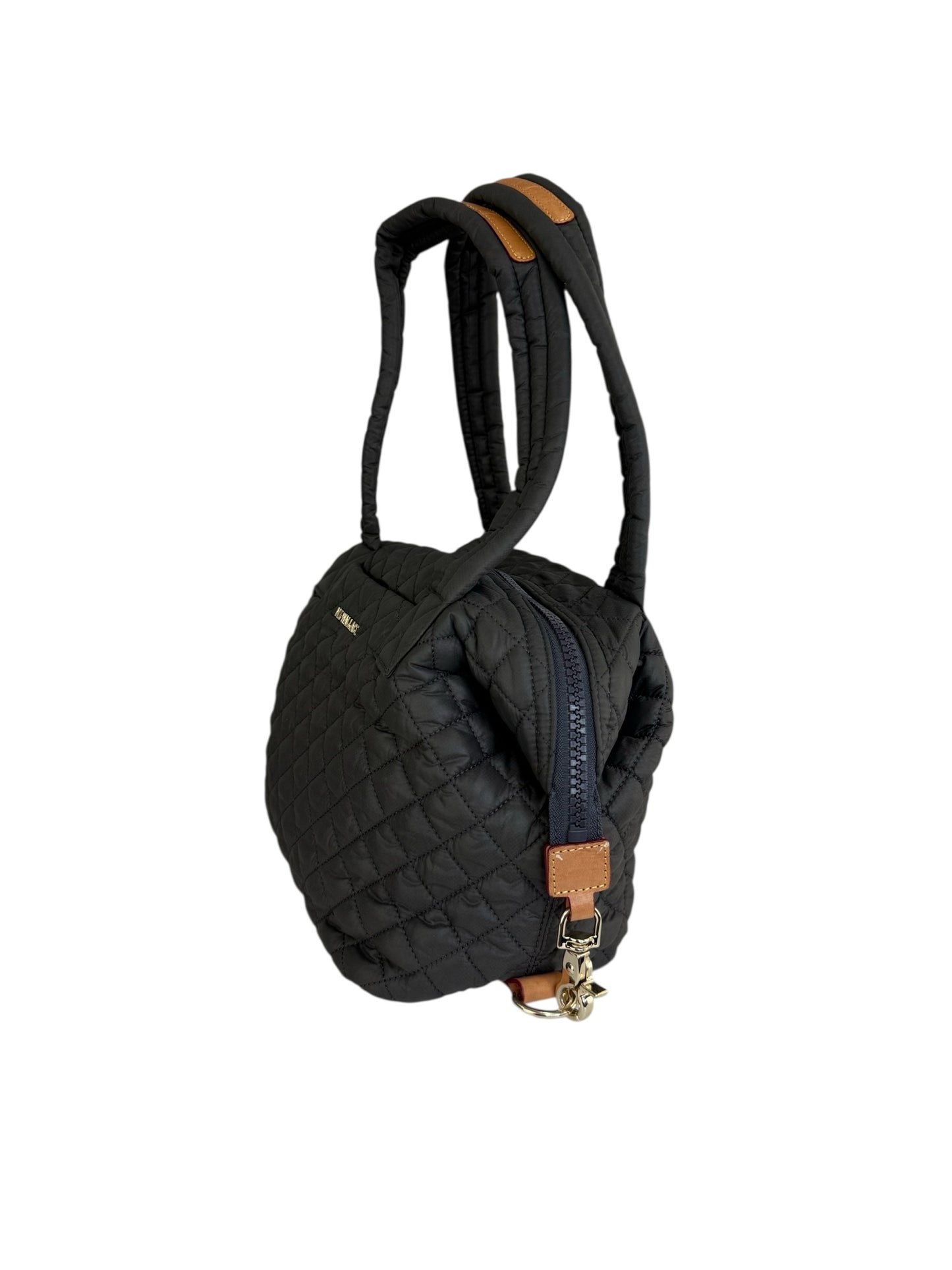 MZ WALLACE Gray Quilted Medium Sutton Deluxe Designer Handbag