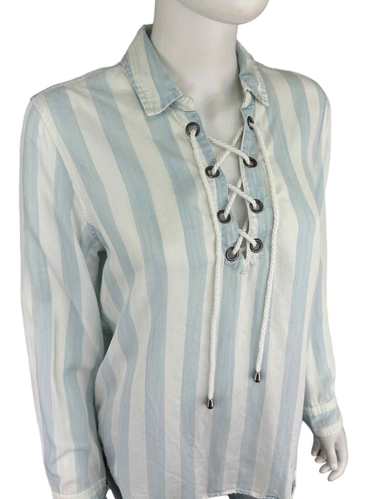 Rails Blue Striped Chambray Top Size S