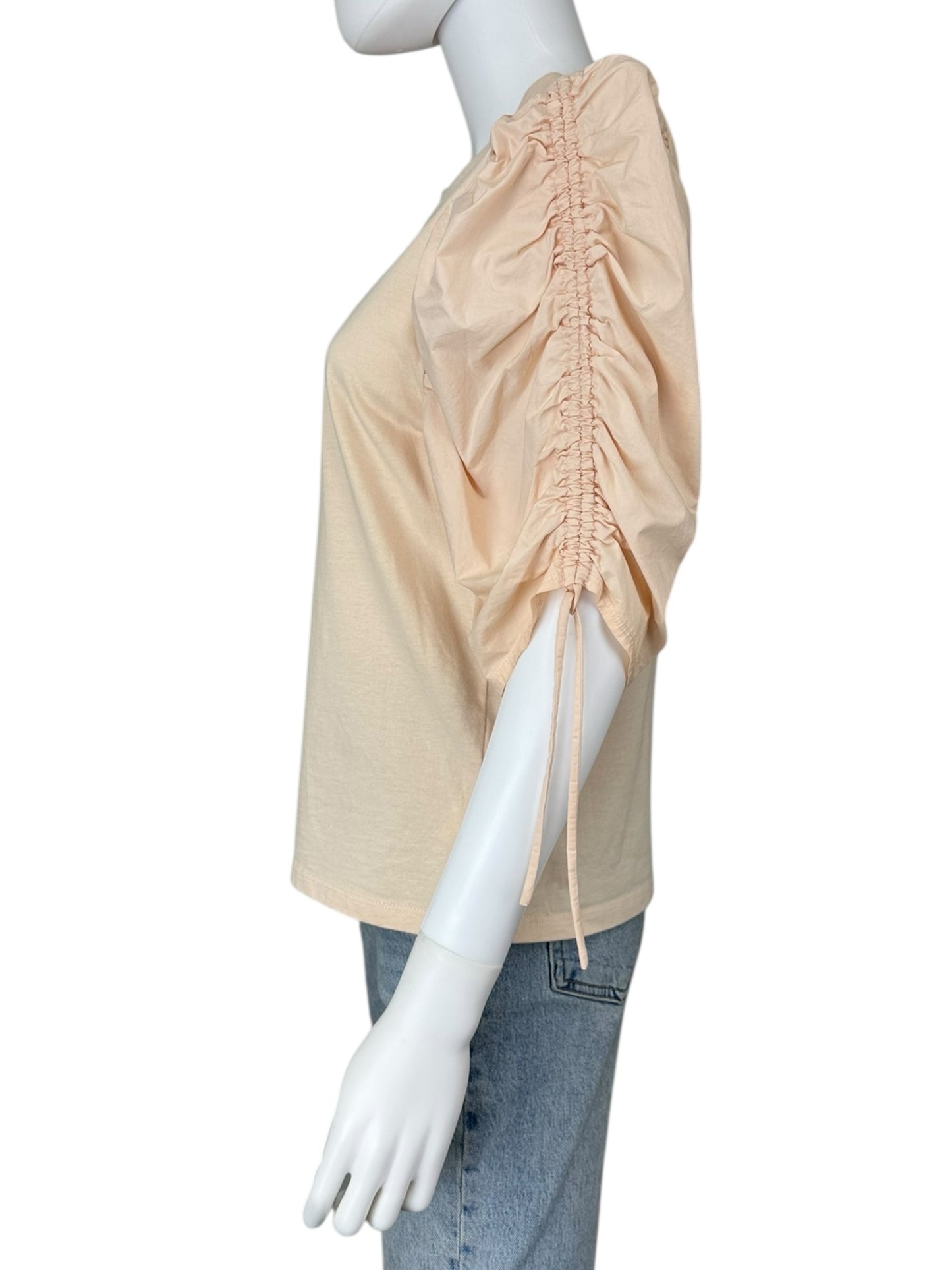 FRAME Pink Puff Sleeve Blouse Size L