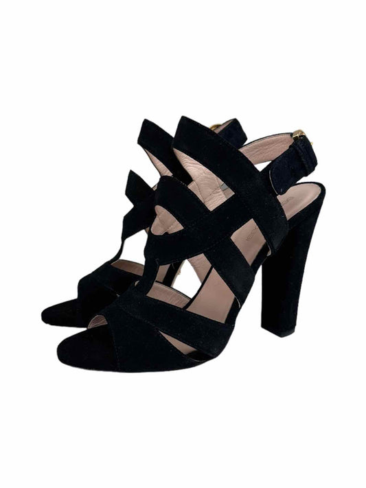Sergio Rossi Black Suede Sandal Pump Size 38