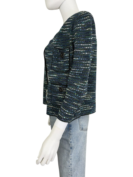 St John Blue Tweed Jackt Size 8