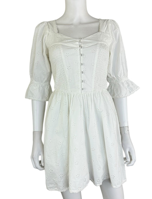 Spell White 100% Organic Cotton Mini Sundress Size XS