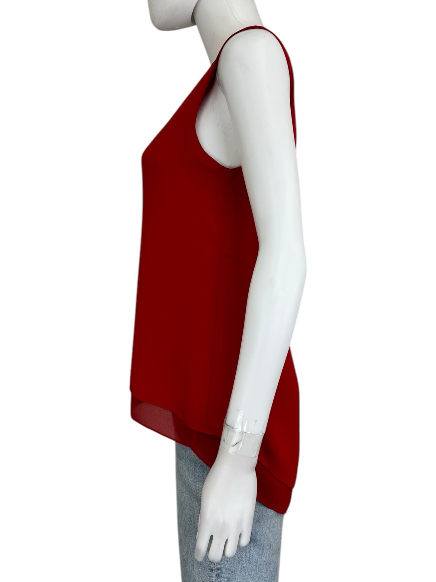 BCBGMAXAZRIA Red Lace Trim Shell Size XS