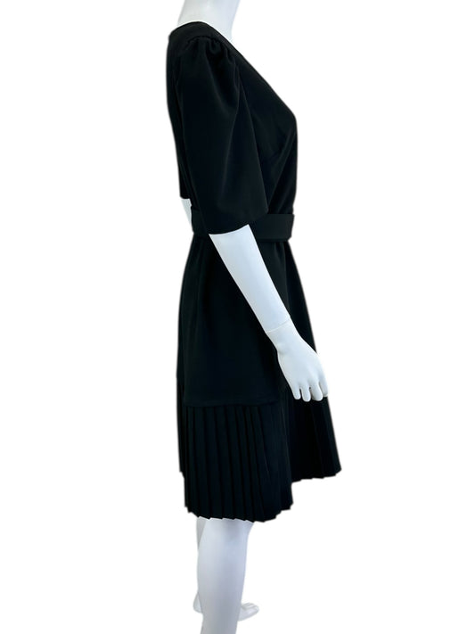 DKNY Black Midi Wrap Dress Size 10