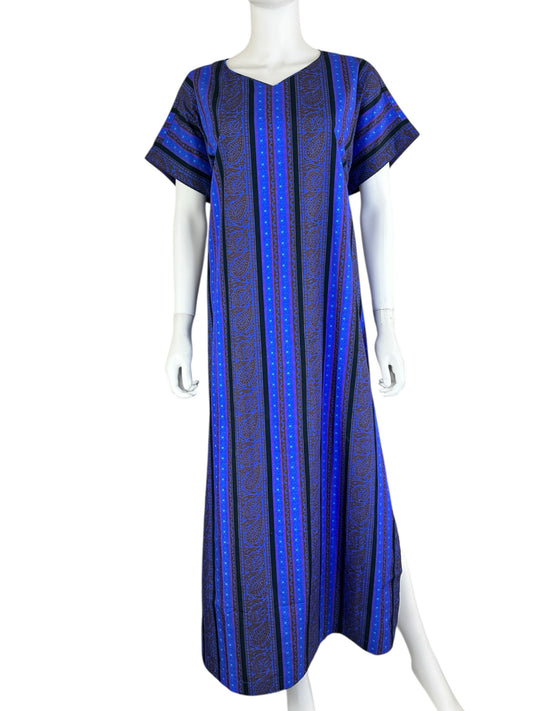 The J. Peterman Company Blue Striped Maxi Dress Size M