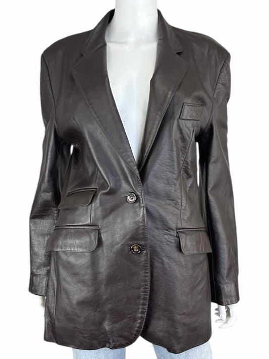 Tasha Polozzi Vintage Brown Leather Jacket Size 8