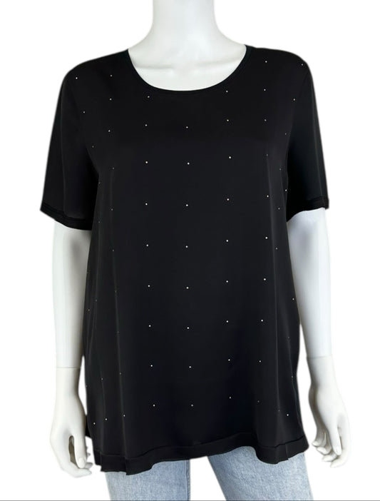 MARCCAIN Black Studded Blouse Size M
