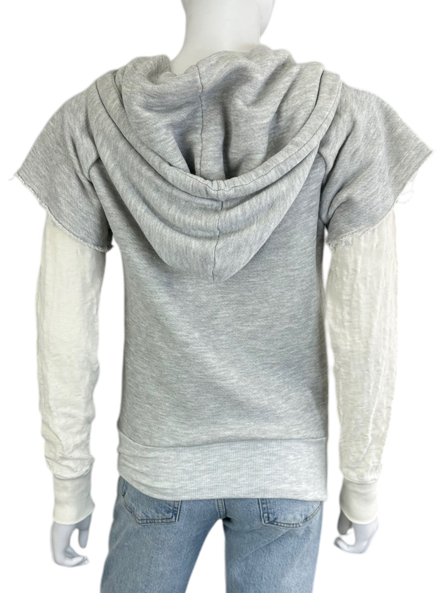 NSF Distressed Hoodie Layered Top Size S