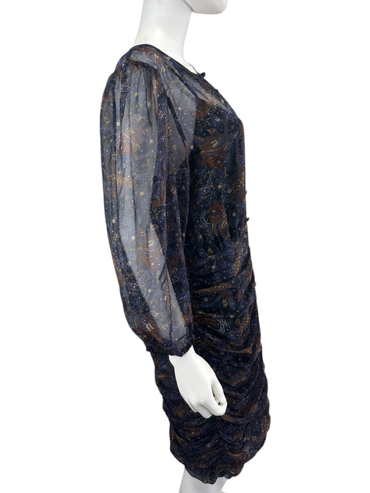 VERONICA BEARD Navy Paisley Kerfri Dress Size 12