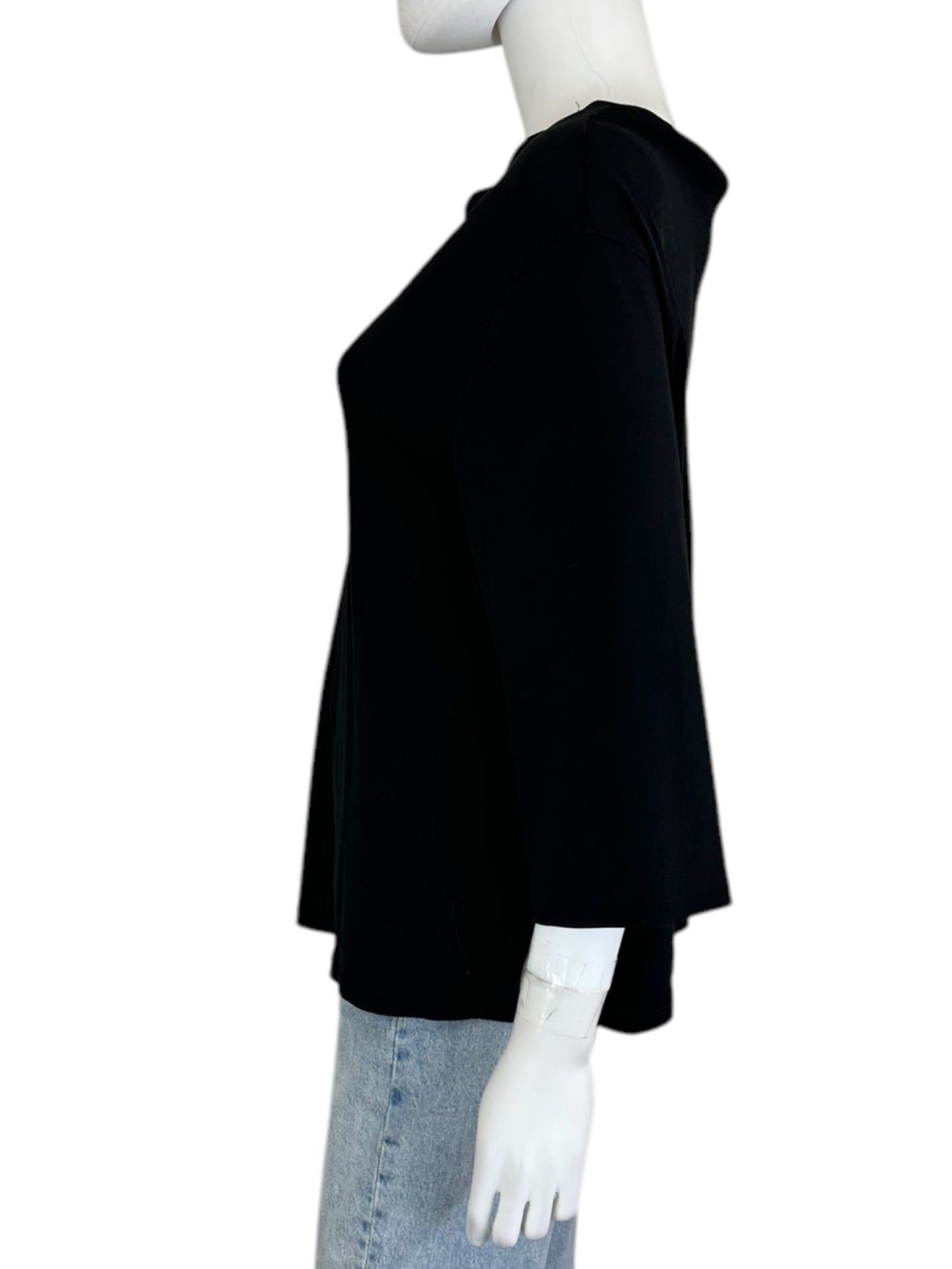 Vince Black 100% Cotton Travel Knit Top Size S