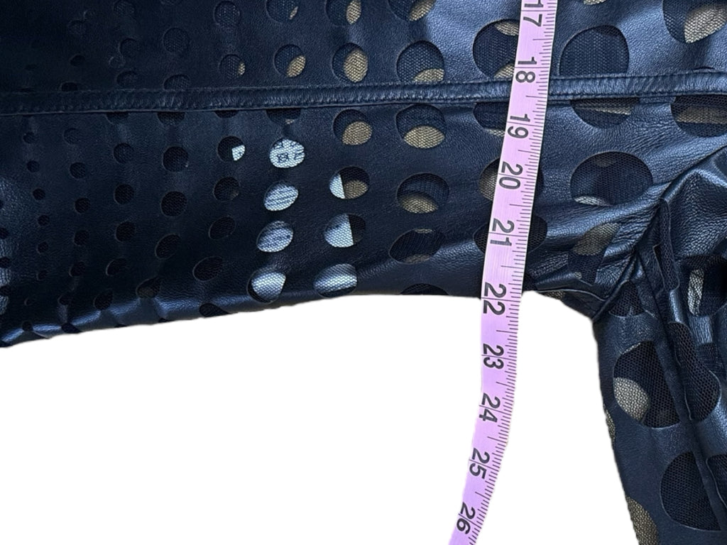 ESCADA SPORT Black Lamb Leather Polka Dot Jacket Size XL