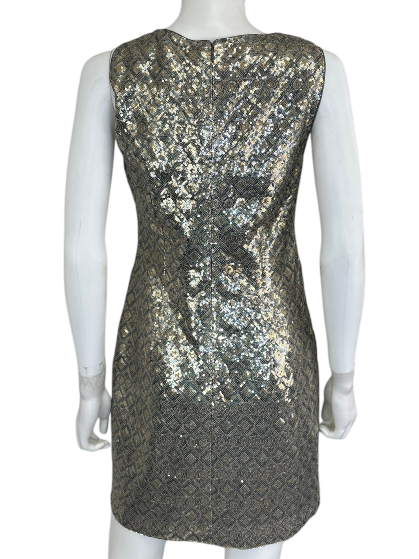 BANANA REPUBLIC Silver and Gold Sequin Dress Size 4