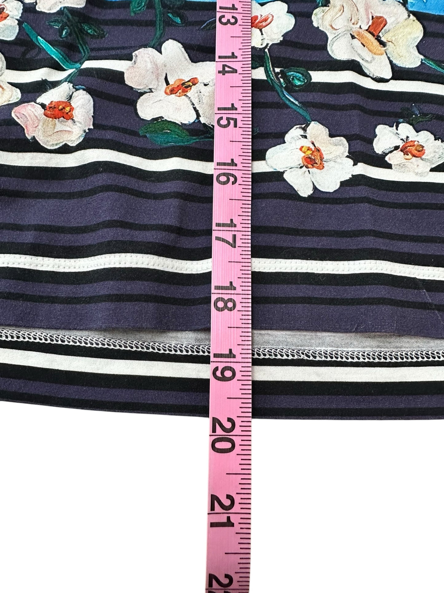 ESCADA Blue Floral Long Sleeve Top Size S