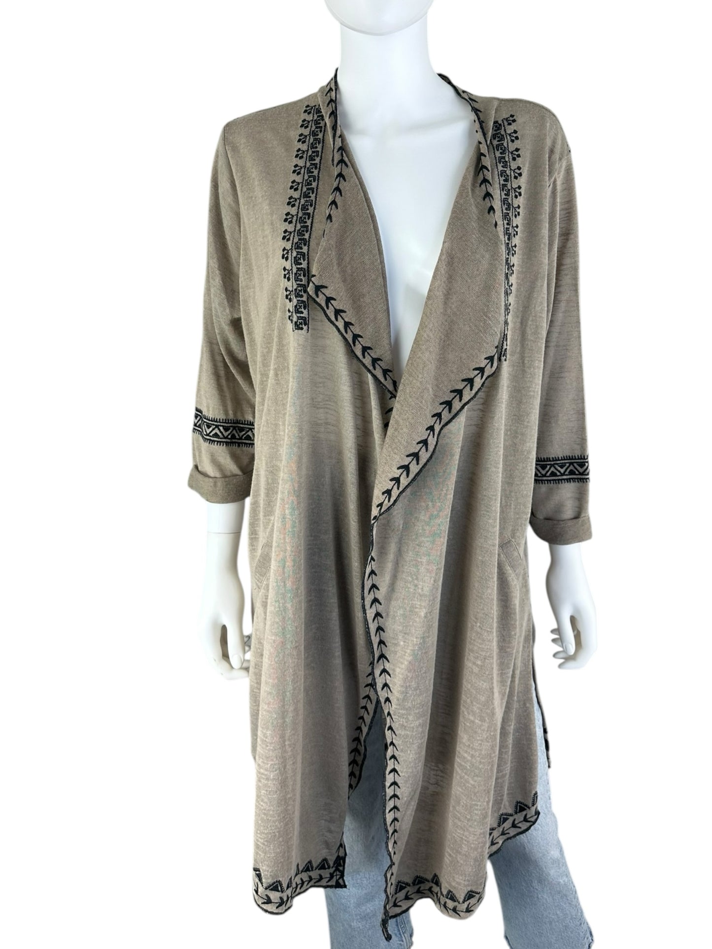 JOHN MARK Light Brown Duster Size L
