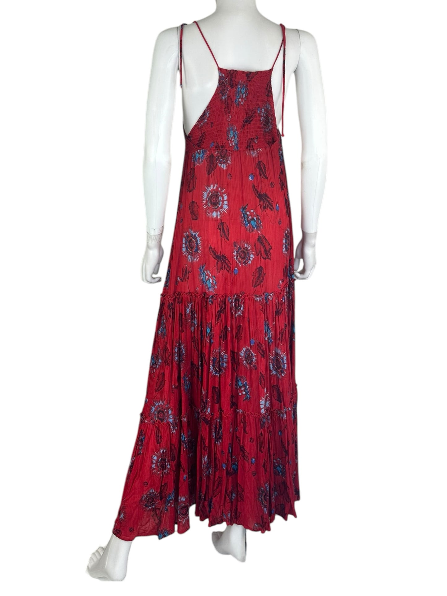 Free People Red Floral Sundress Size XS