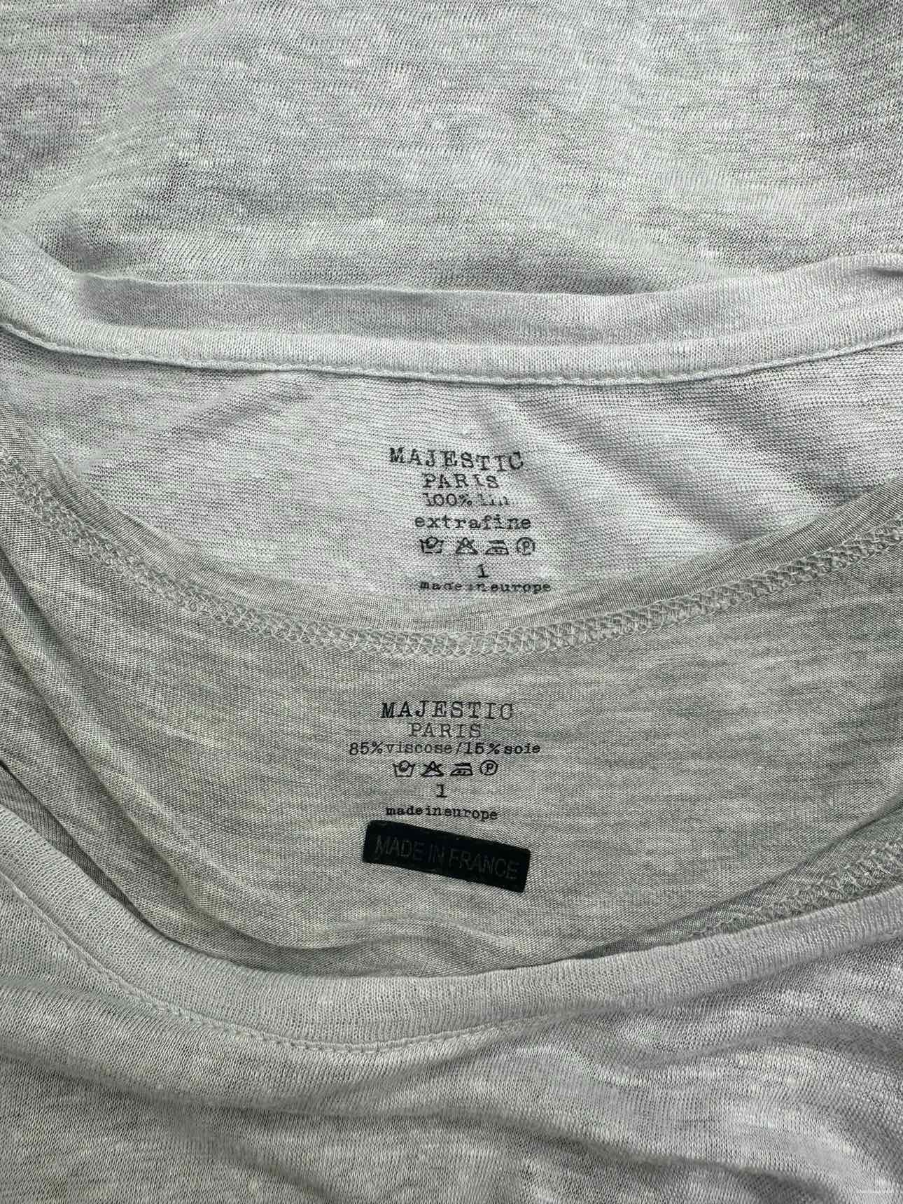 MAJESTIC PARIS Gray Knit Top Size S