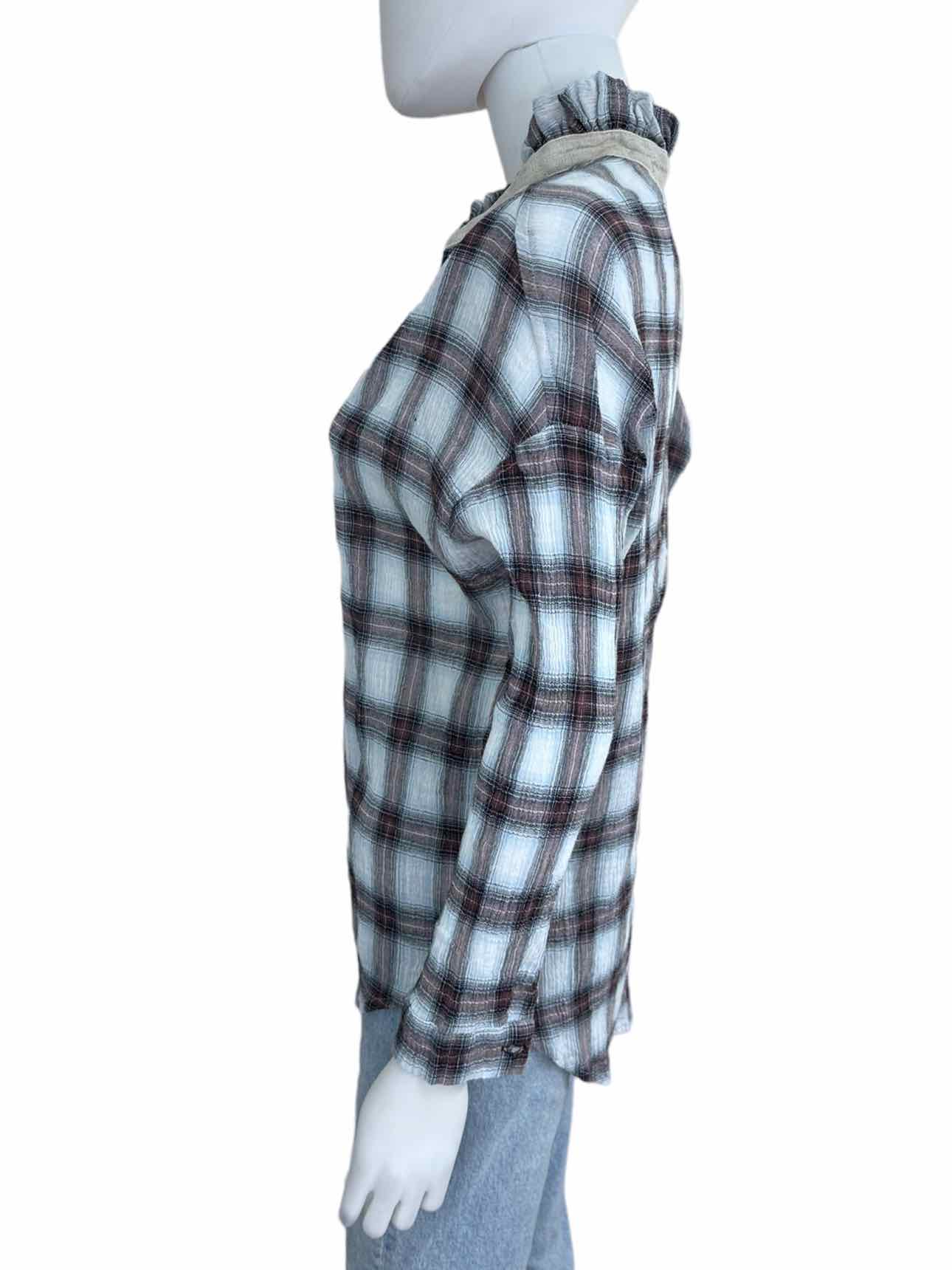 A SHIRT THING Plaid Blouse Size M
