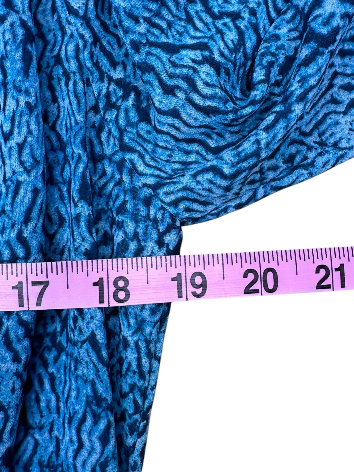 MICHAEL Michael Kors Blue Printed Tie Neck Blouse Size L