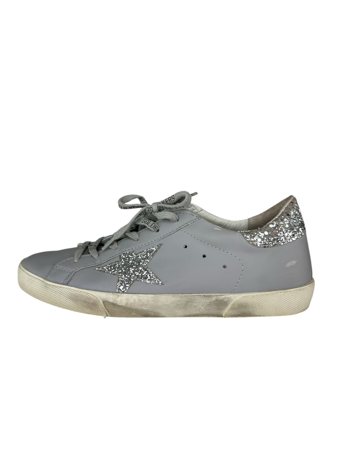 GOLDENGOOSE Grey Super-Star Leather Sneakers Size 40