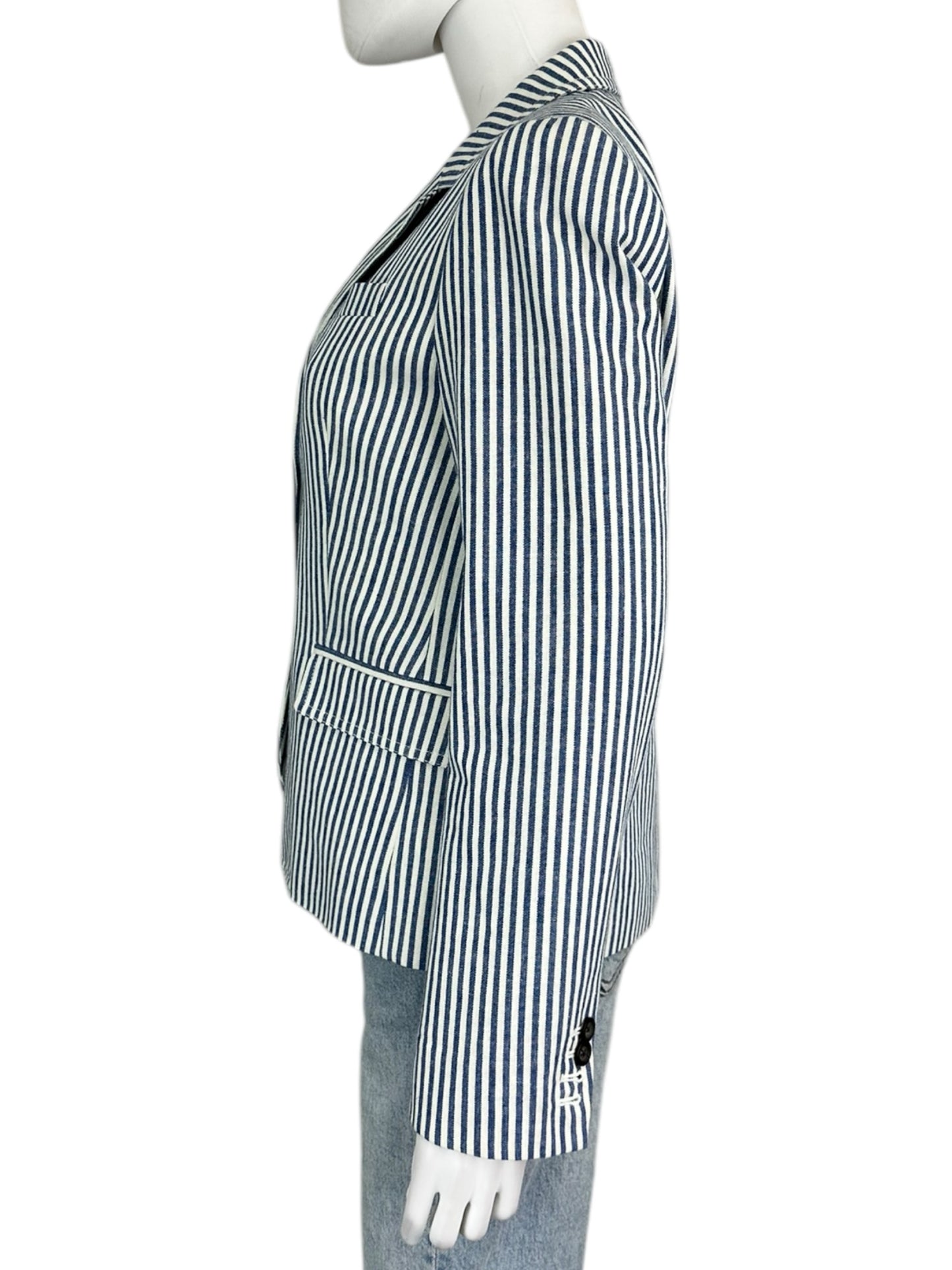 J. Crew Blue and White Striped Blazer Size 10