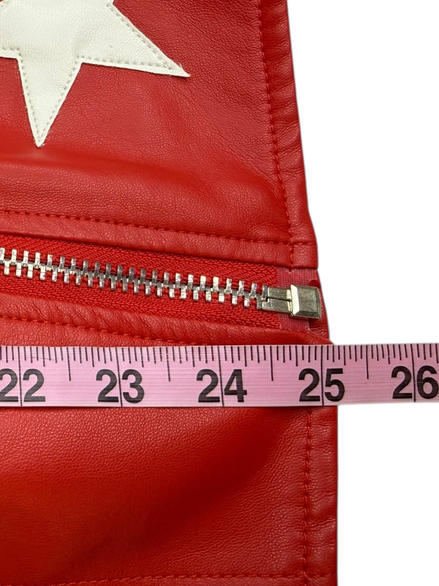 Buddy Love NWT Red Vegan Leather Joplin Star Moto Jacket Size L