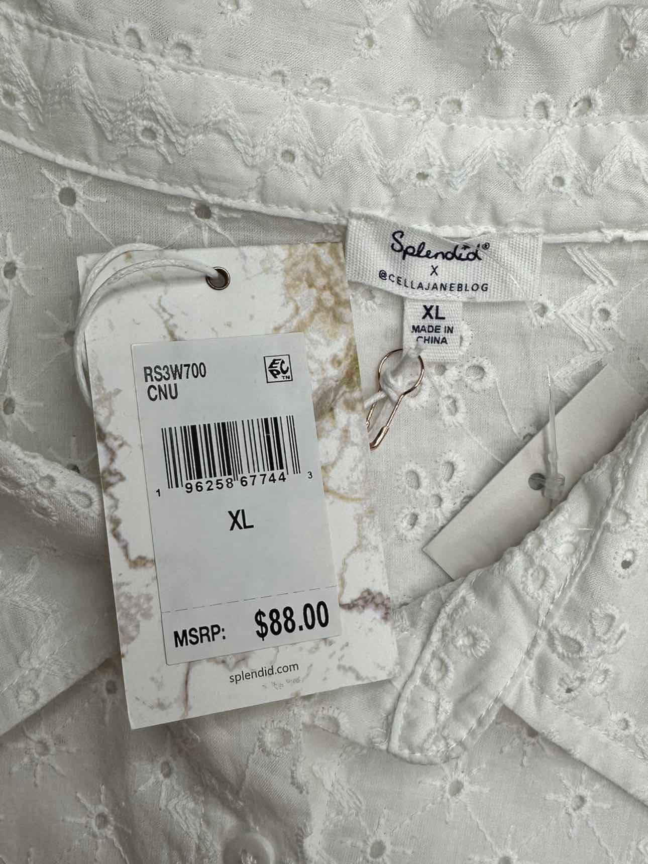 Splendid Size White Eyelet Button Down Size XL