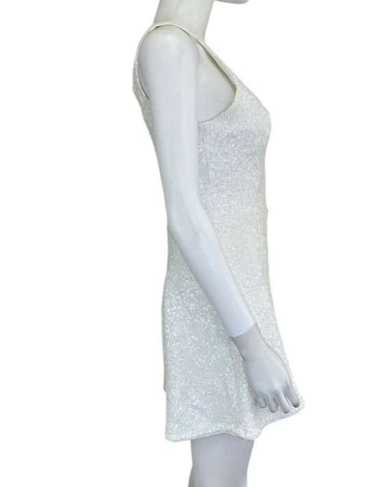 DRESS THE POPULATION White Sequined Romper Size M