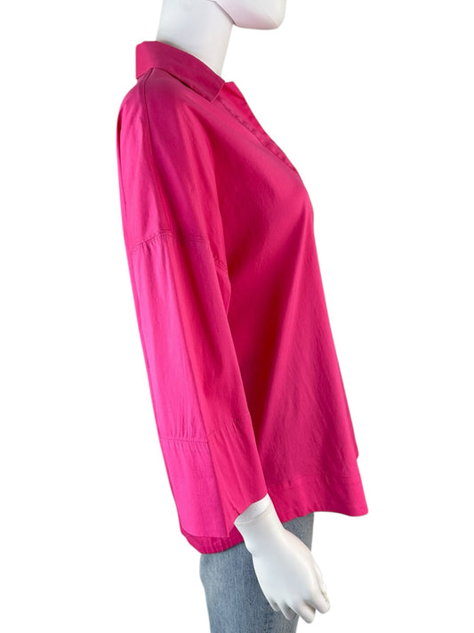 Chico's Pink Cotton Popover Top Size M