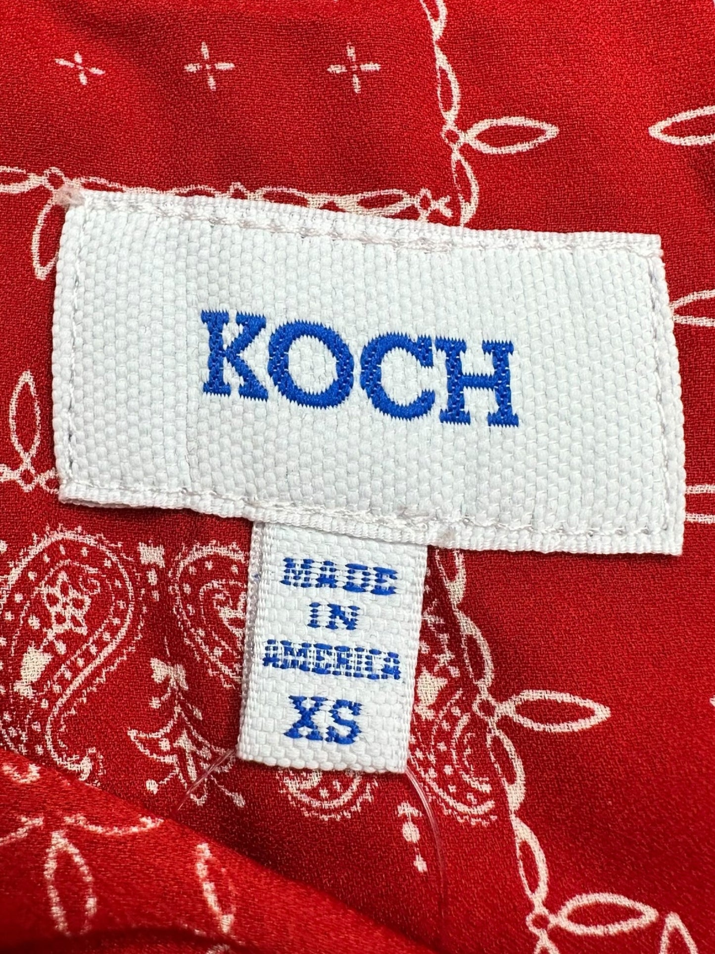 KOCH Red Paisley Blouse Size XS