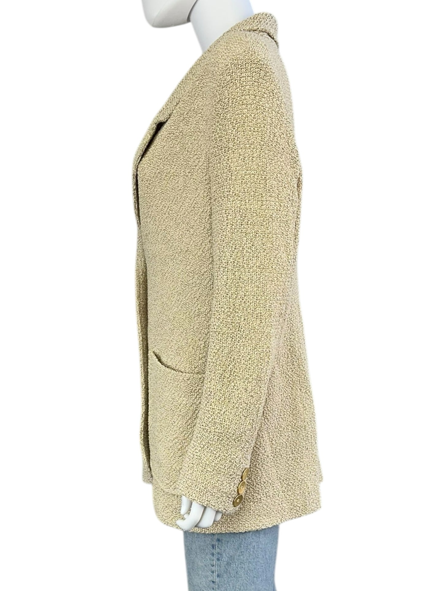 Iris Setlakwe Tan Linen Knit Blazer Size 12