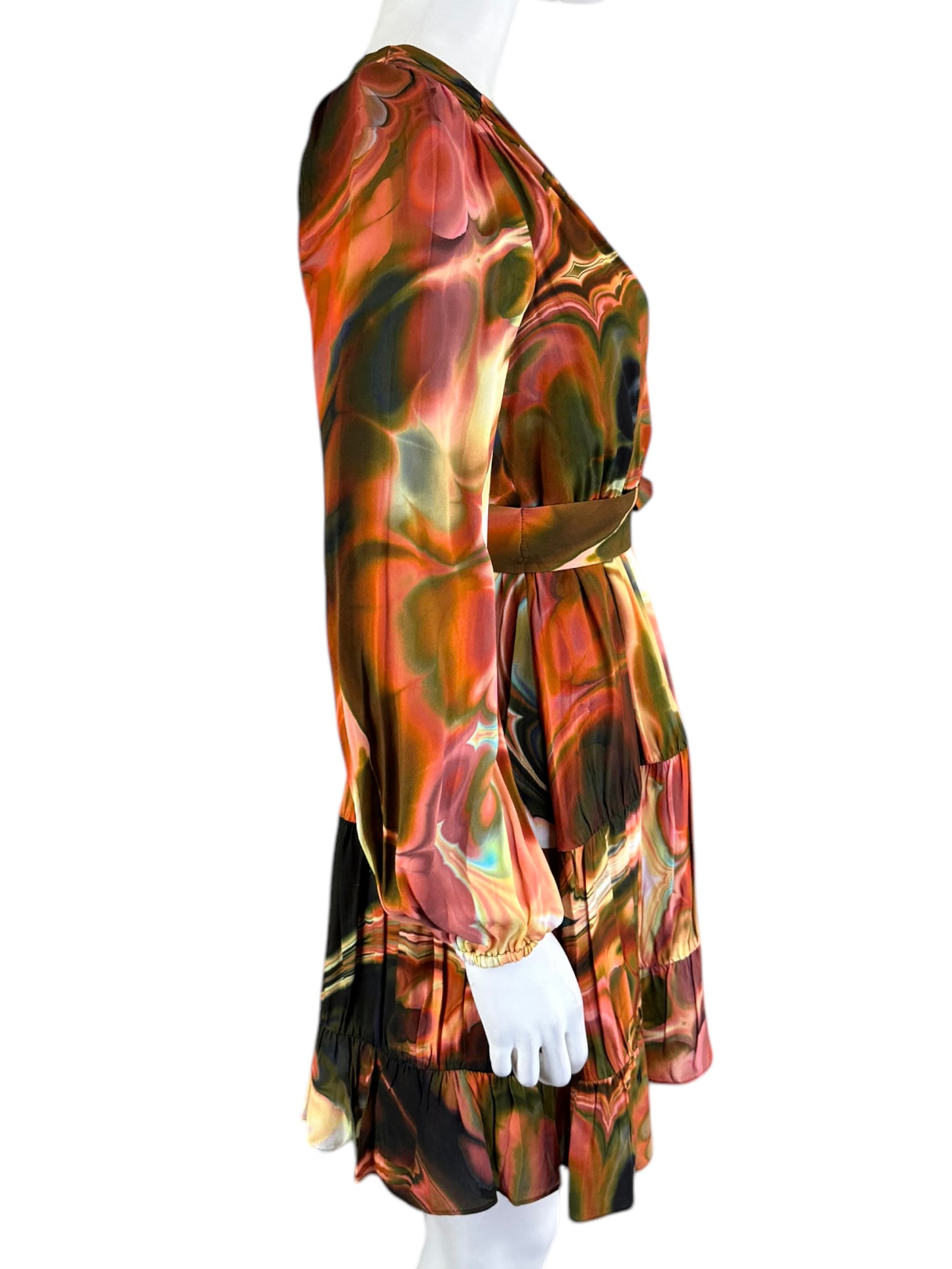 MARIE OLIVER Multicolor Marble Print Mini Dress Size XS