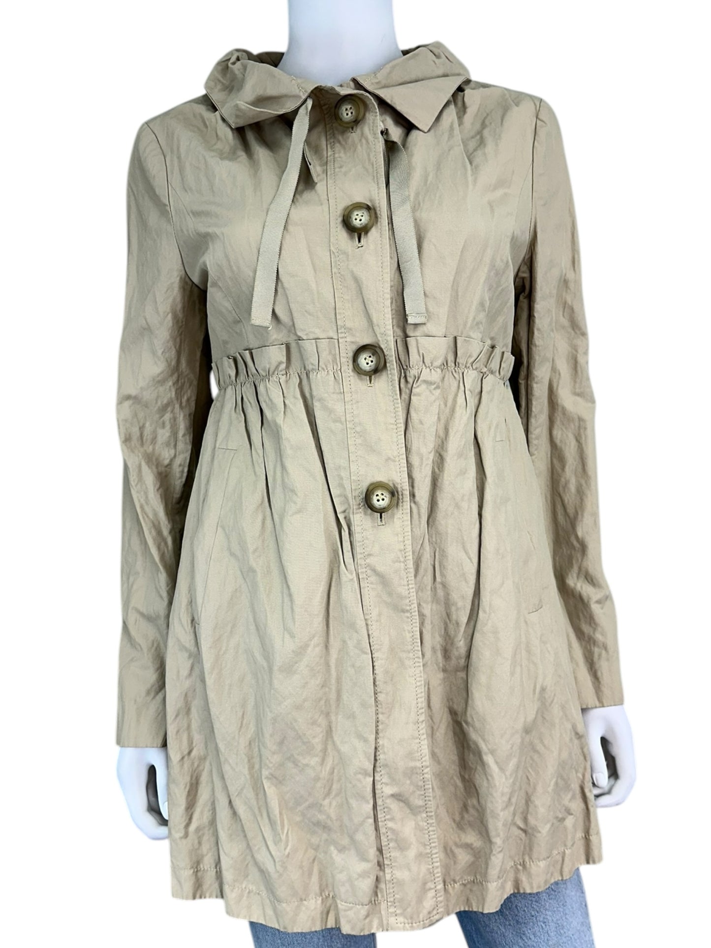 LOFT Khaki Lightweight Raincoat Size S