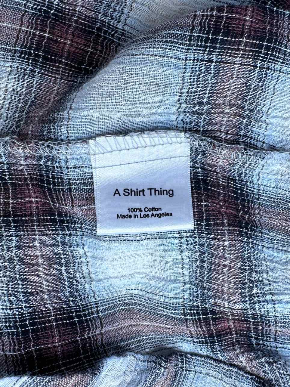 A SHIRT THING Plaid Blouse Size M