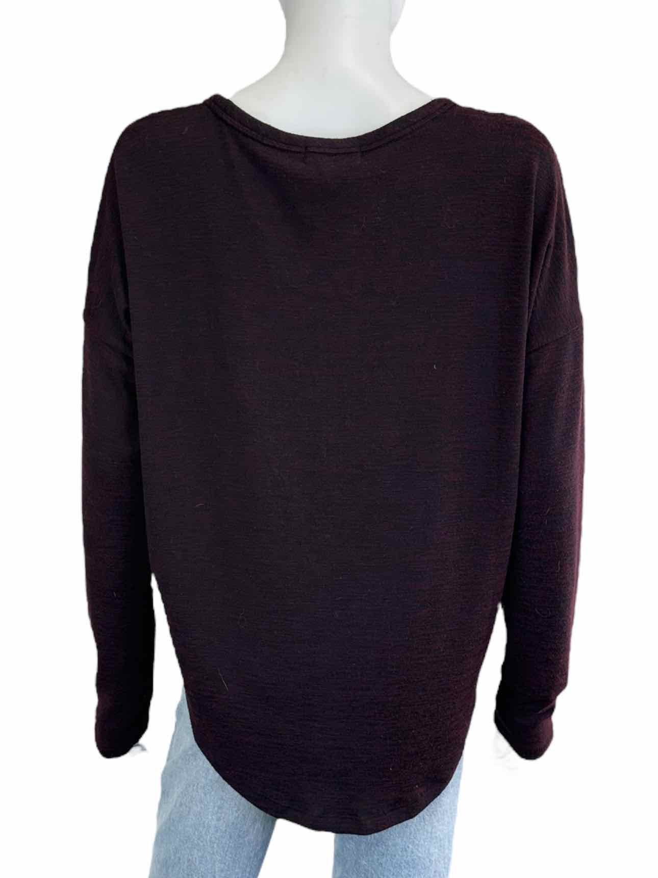 Rag & Bone Maroon Knit Long Sleeve Top Size M