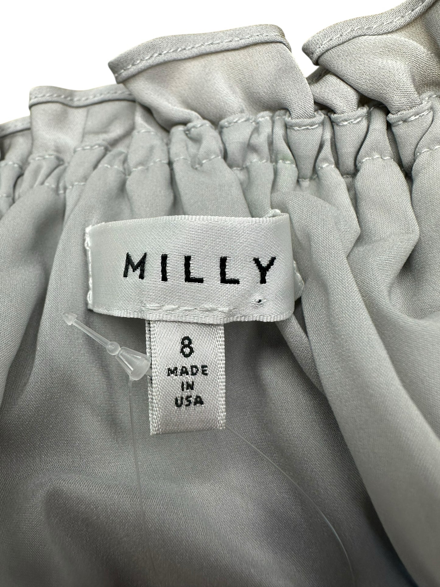 MILLY Gray Silk Strapless Blouse Size 8
