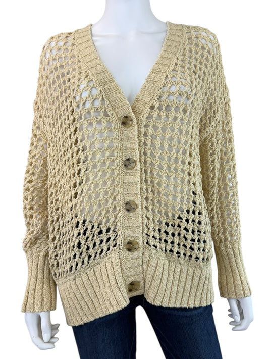 J. Crew NWT Buff Montauk Open Knit Sweater Cardigan Size XS