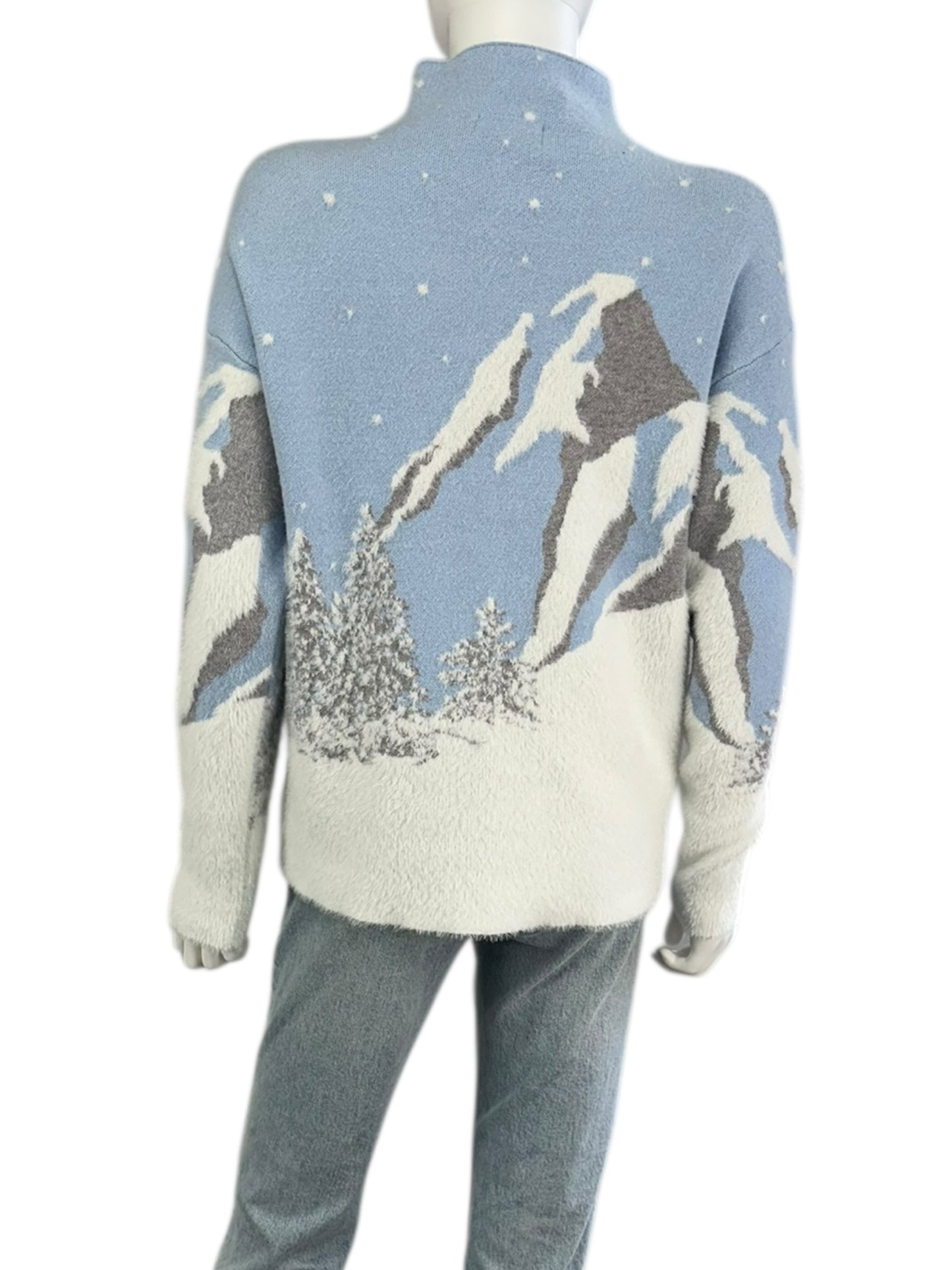 RACHEL ZOE Winter Mountain Range Sweater Size S